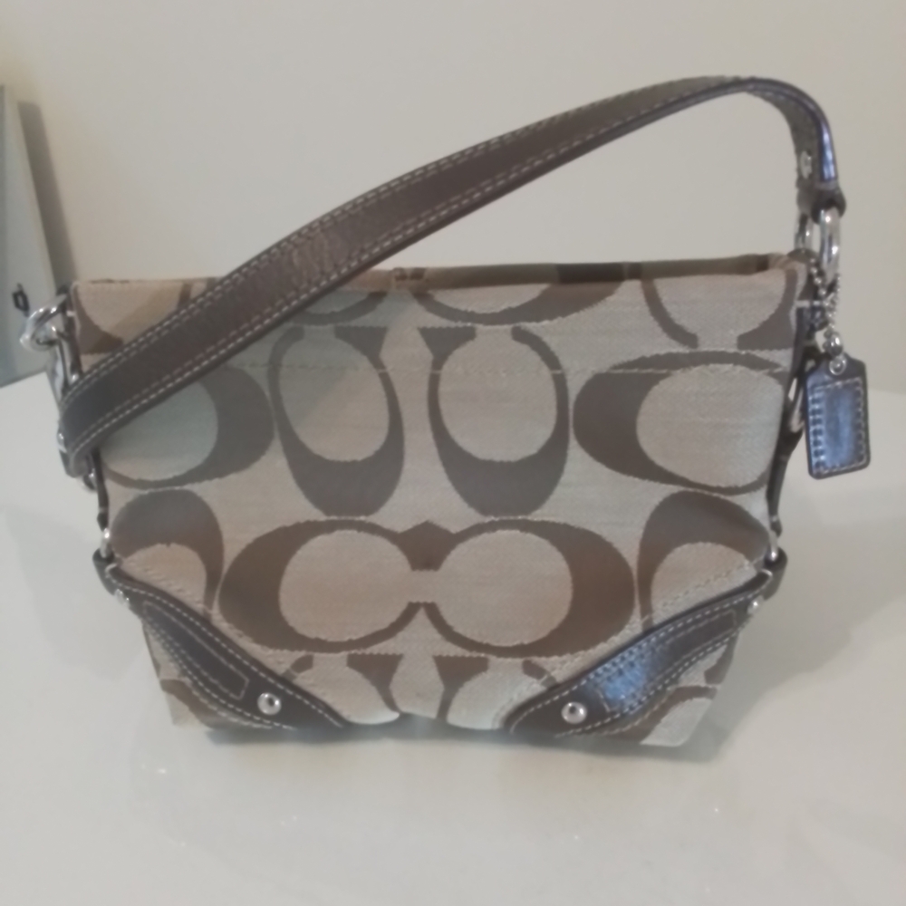 Coach Brown and Tan Shoulder Bag